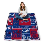 custom buffalo bills helmet passion blue quilt blanket best selling