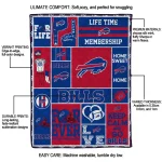 custom buffalo bills helmet passion blue quilt blanket best selling
