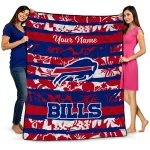 custom buffalo bills layered florals blue white quilt blanket best selling