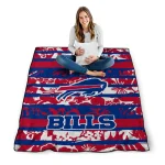 custom buffalo bills layered florals blue white quilt blanket best selling