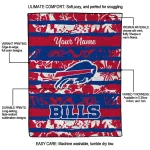custom buffalo bills layered florals blue white quilt blanket best selling