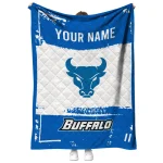 custom buffalo bulls grunge patch royal blue white quilt blanket best selling