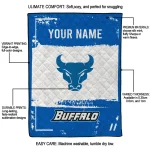 custom buffalo bulls grunge patch royal blue white quilt blanket best selling