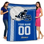 custom buffalo bulls helmet theme royal blue quilt blanket best selling