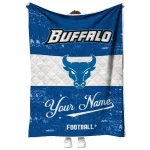 custom buffalo bulls hibiscus burst royal blue white quilt blanket best selling