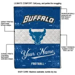 custom buffalo bulls hibiscus burst royal blue white quilt blanket best selling