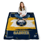 custom buffalo sabres grunge patch navy blue white quilt blanket best selling