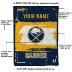 custom buffalo sabres grunge patch navy blue white quilt blanket best selling