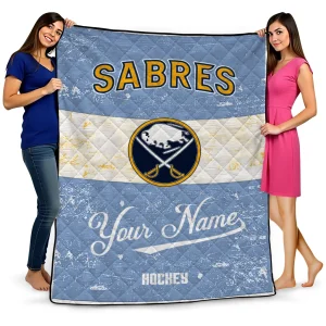 custom buffalo sabres pinstripe lines navy blue white quilt blanket best selling