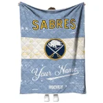 custom buffalo sabres pinstripe lines navy blue white quilt blanket best selling