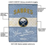 custom buffalo sabres pinstripe lines navy blue white quilt blanket best selling