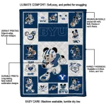 custom byu cougars mickey crimson blue white quilt blanket best selling