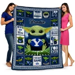 custom byu cougars yody baby pattern blue quilt blanket best selling