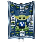 custom byu cougars yody baby pattern blue quilt blanket best selling