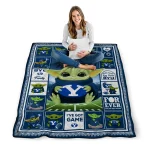 custom byu cougars yody baby pattern blue quilt blanket best selling