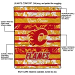 custom calgary flames layered florals red white quilt blanket best selling