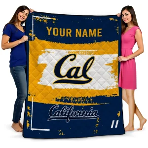 custom california golden bears grunge patch blue white quilt blanket best selling