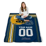 custom california golden bears helmet theme blue quilt blanket best selling