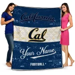custom california golden bears hibiscus burst blue white quilt blanket best selling
