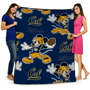 custom california golden bears mickey football blue quilt blanket best selling
