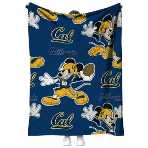 custom california golden bears mickey football blue quilt blanket fashion forward