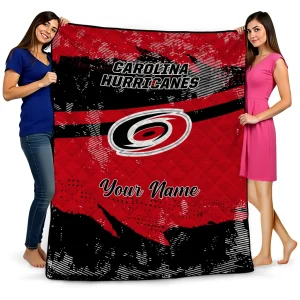 custom carolina hurricanes brushstroke layers red quilt blanket best selling