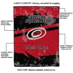 custom carolina hurricanes brushstroke layers red quilt blanket best selling