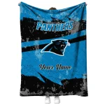 custom carolina panthers brushstroke layers blue quilt blanket best selling