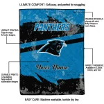 custom carolina panthers brushstroke layers blue quilt blanket best selling