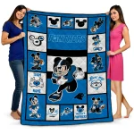 custom carolina panthers mickey crimson blue white quilt blanket best selling