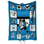 custom carolina panthers mickey crimson blue white quilt blanket best selling