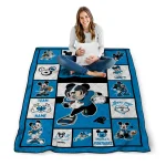 custom carolina panthers mickey crimson blue white quilt blanket best selling