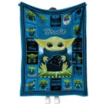 custom carolina panthers yody baby pattern blue quilt blanket best selling