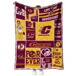 custom central michigan chippewas helmet passion maroon quilt blanket best selling