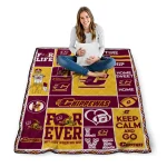 custom central michigan chippewas helmet passion maroon quilt blanket best selling