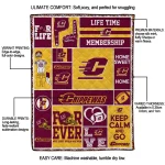 custom central michigan chippewas helmet passion maroon quilt blanket best selling