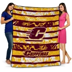 custom central michigan chippewas layered florals maroon white quilt blanket best selling