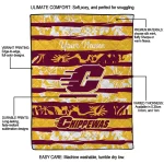 custom central michigan chippewas layered florals maroon white quilt blanket best selling
