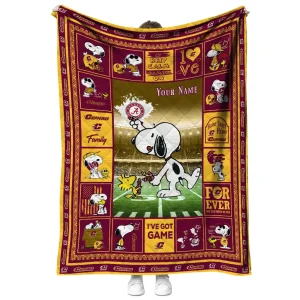custom central michigan chippewas snoopy coach maroon quilt blanket fashion forward