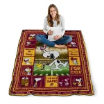 custom central michigan chippewas snoopy coach maroon quilt blanket best selling
