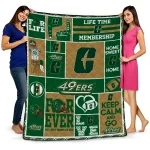 custom charlotte 49ers helmet passion green quilt blanket best selling