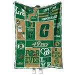 custom charlotte 49ers helmet passion green quilt blanket best selling