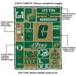 custom charlotte 49ers helmet passion green quilt blanket best selling