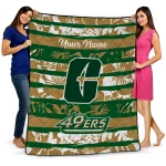 custom charlotte 49ers layered florals green white quilt blanket best selling