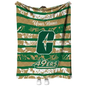 custom charlotte 49ers layered florals green white quilt blanket fashion forward