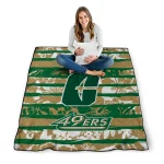 custom charlotte 49ers layered florals green white quilt blanket best selling