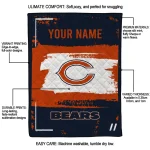 custom chicago bears grunge patch blue white quilt blanket best selling
