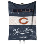 custom chicago bears hibiscus burst blue white quilt blanket best selling