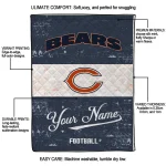 custom chicago bears hibiscus burst blue white quilt blanket best selling