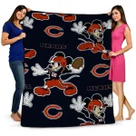 custom chicago bears mickey football blue quilt blanket best selling